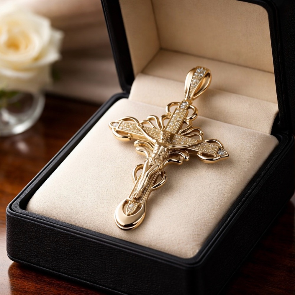 Stamped solid 925 Sterling silver big cross pendant